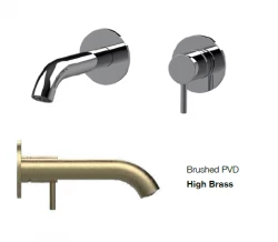 SB Round вграден смесител за мивка от четкан месинг PVD 132mm