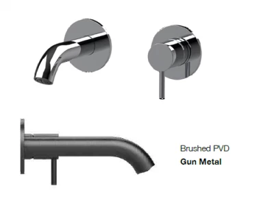 SB Round вграден смесител за умивалник от оръжеен метал PVD 102mm