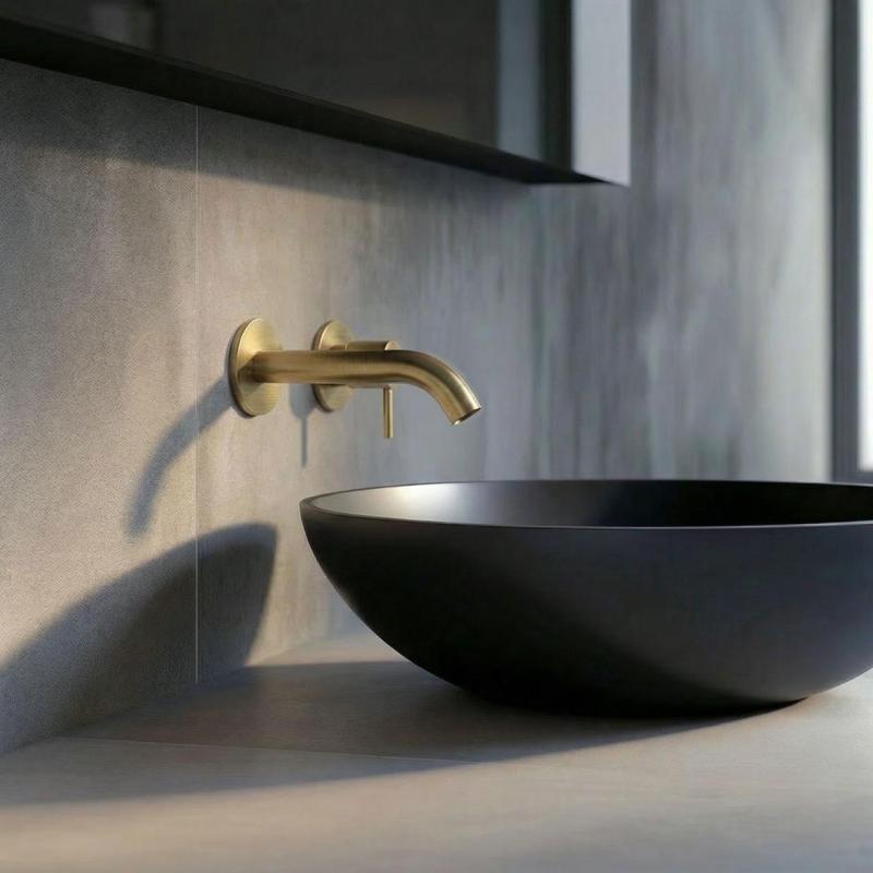 SB Вграден смесител за умивалник Round 316 Отполиран месинг PVD 132mm