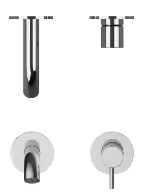 SB кръгъл 316 вграден смесител за умивалник Gun Metal PVD 162mm