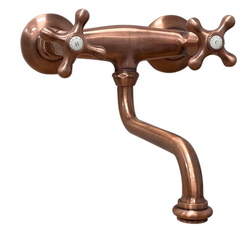 Носталгичен кухненски смесител Classic, за  стенен монтаж, мед 1208953531