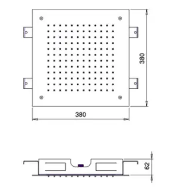 Вграден душ за дъжд SB Square 380x380mm Бронзово покритие PVD