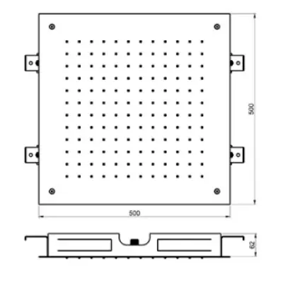 SB Square вграден душ за дъжд 500x500mm Четкан месинг PVD