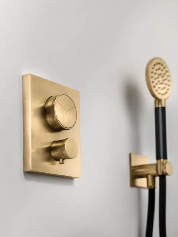 SB Rubinetterie Universale комплект ръчен душ с маркуч и закачалка от четкан месинг, златен PVD 1208953551