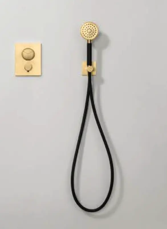 SB Rubinetterie Universale комплект ръчен душ с маркуч и закачалка от четкан месинг, златен PVD 1208953551