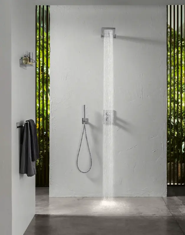 SB 316 Квадратен комплект за ръчен душ с маркуч и кука за окачване от неръждаема стомана