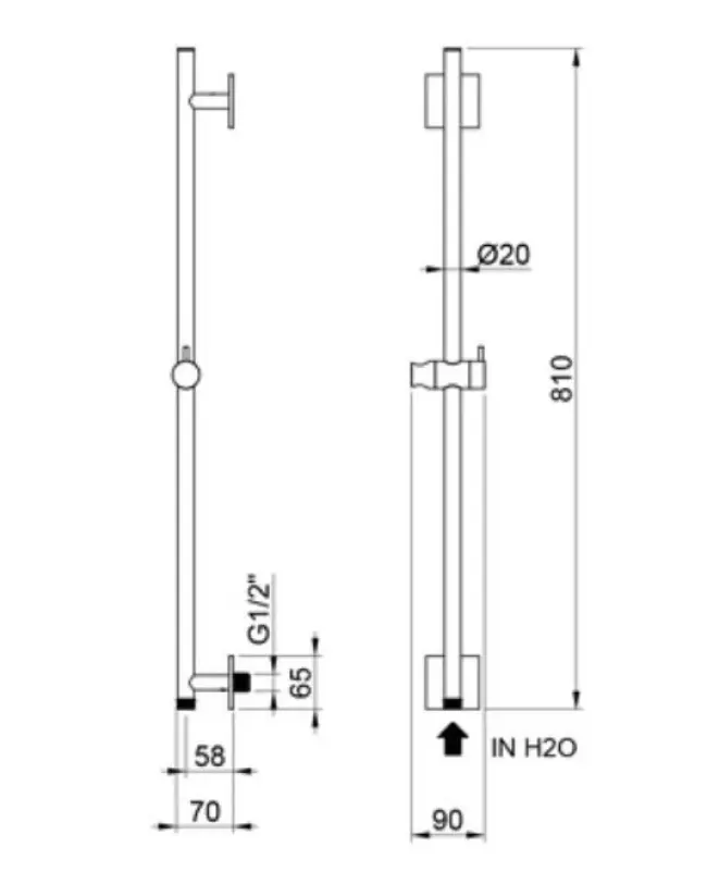 SB Rubinetterie Universale 316 неръждаема стомана плъзгаща се прът, матирана с водоподаване връзка 1208953564