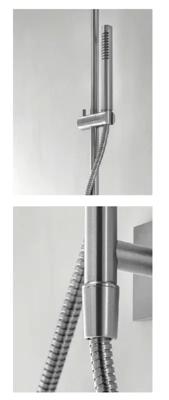 SB 316 Комплект квадратен плъзгач с ръчен душ и душово маркуче от неръждаема стомана