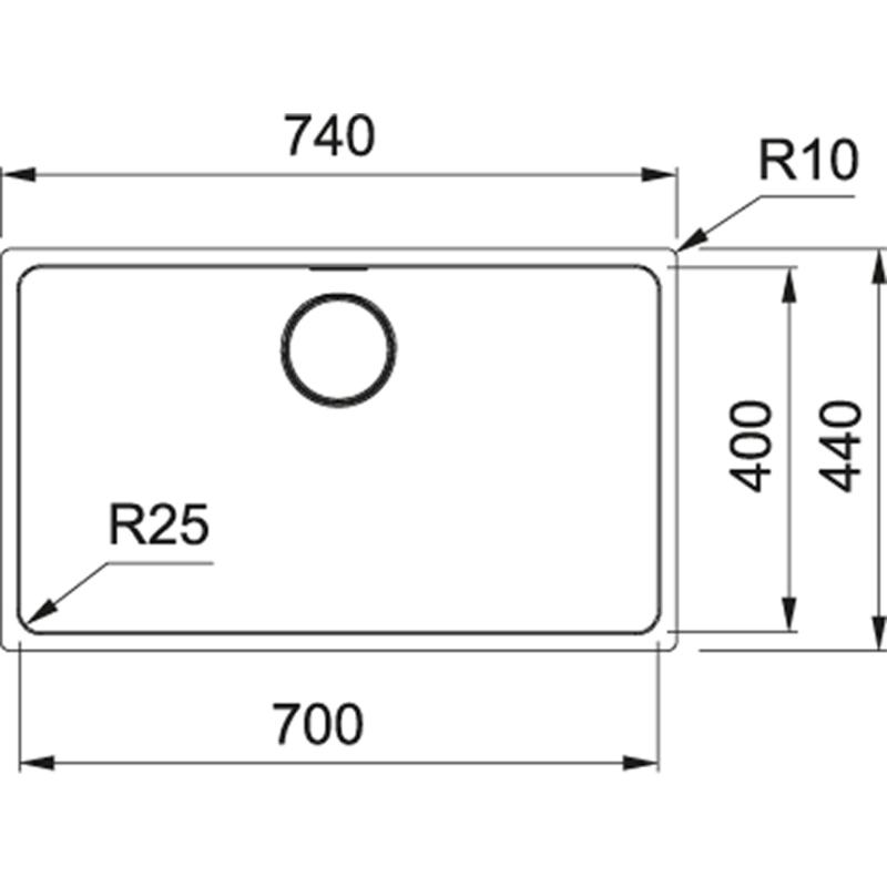 Franke Mythos MYX 110.70 Иноксова мивка 70x40cm за вграждане под плота 122.0638.271