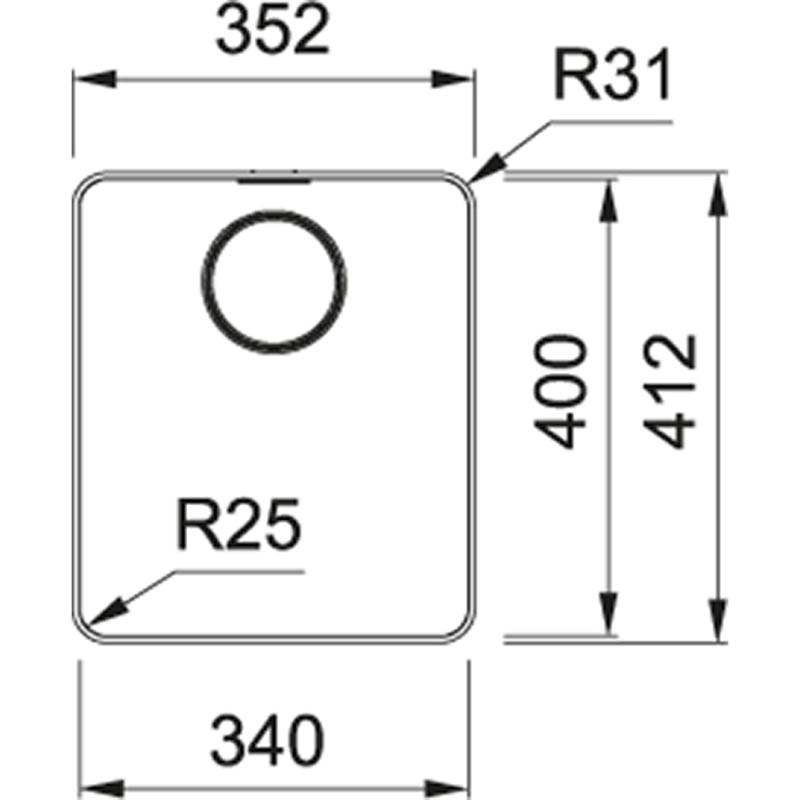 Franke Mythos MYX 210.34 Иноксова мивка 34x40cm плосък монтаж 127.0638.274