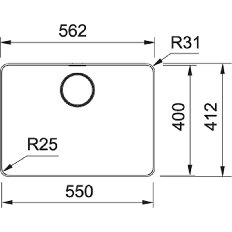 Franke Mythos MYX 210.55 Иноксова мивка 55x40cm, плосък монтаж 127.0638.277