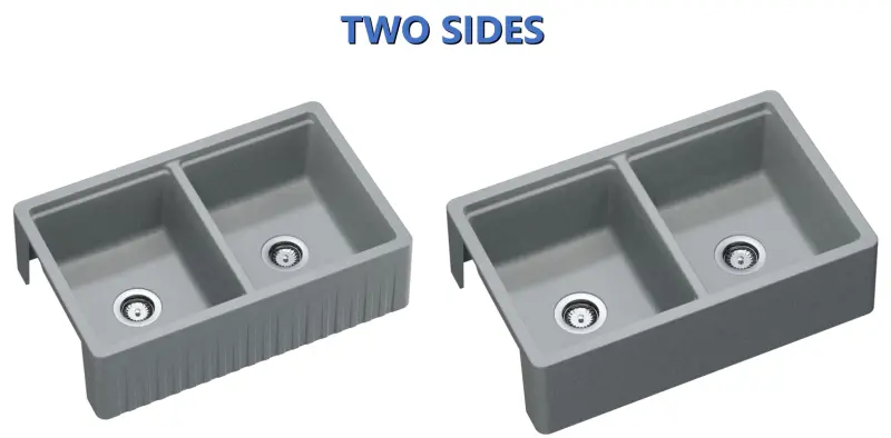 Гранитна мивка GraniteMy Tradition традиционна двойна мивка 2 страни от гранит 80x50cm бяла за монтаж на плот, под плот и вграден монтаж 1208953698