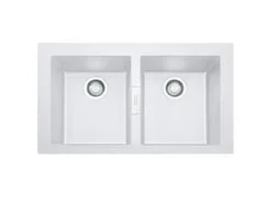 Franke Sirius 2 S2D 620 пластмасова двойна мивка в бяло за монтаж 143.0634.553