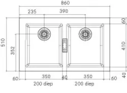 Franke Sirius 2 S2D 620 пластмасова двойна мивка в бяло за монтаж 143.0634.553