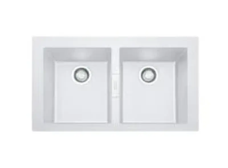 Franke Sirius 2 S2D 620 пластмасова двойна мивка в бяло за монтаж 143.0634.553