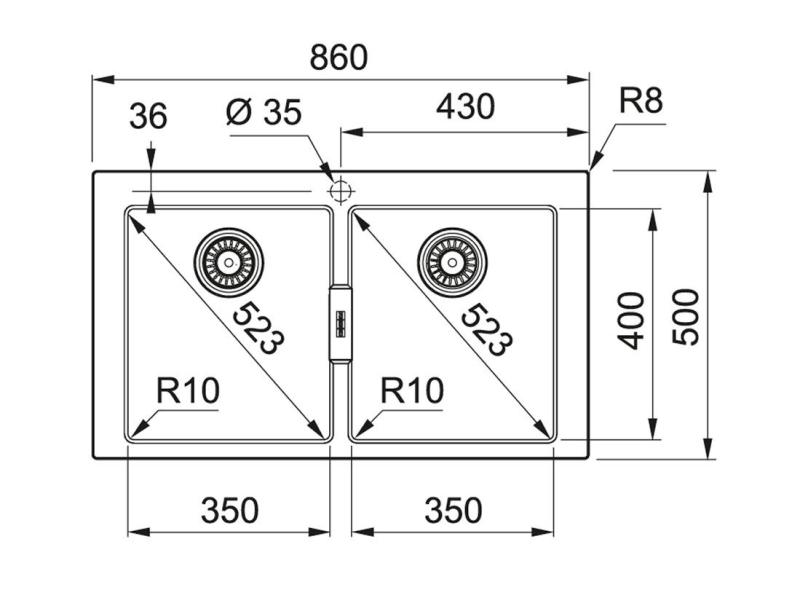 Franke Sirius 2 S2D 620 пластмасов двоен мивкник черен монтаж 143.0634.552