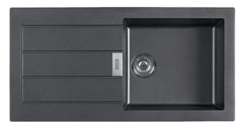 Franke Sirius 2 S2D 611 пластмасово мивко със сушилник черно, монтаж 100x50 143.0634.480