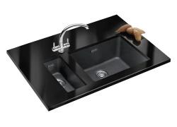 Franke Sirius 2 S2D 610.50 пластмасова черна мивка 56x53cm надстройка с отвор за чешма 114.0271.940