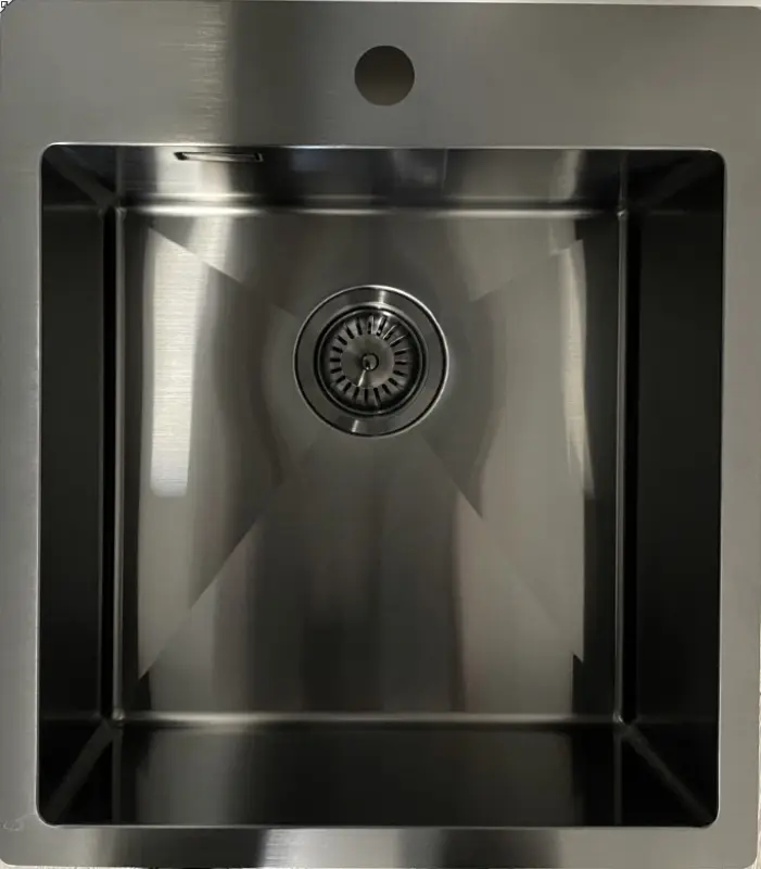 Ausmann Weser Иноксова мивка в антрацит PVD Gun Metal 45x51 с отвор за смесител, монтаж под, над и на нивото на плота 067120