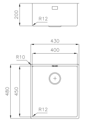 Foster L45 Speciale 45см дълга мивка от неръждаема стомана 40 x 45 см Подплотова 1208953742