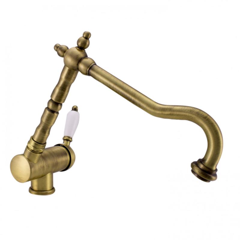 PB Vintage Носталгичен кухненски смесител, прозоречен смесител, сгъваем, бронз 1208953756
