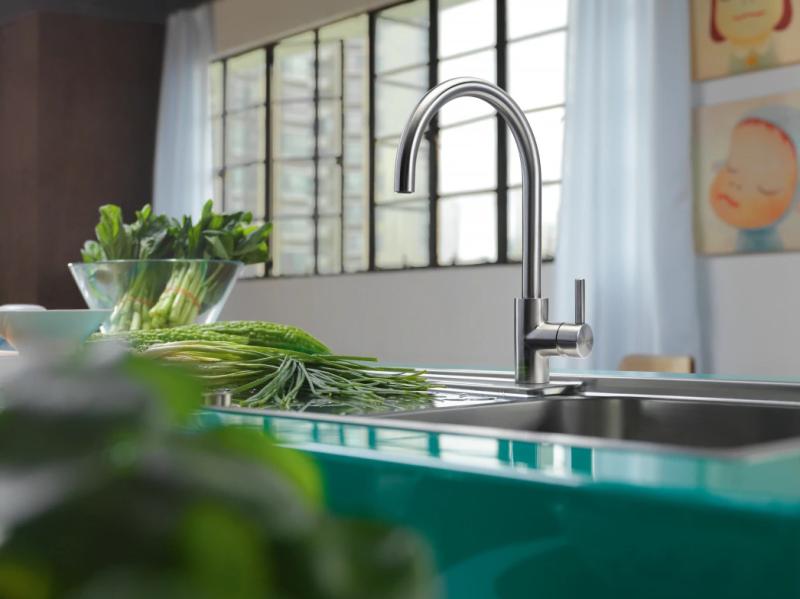 Franke Eos Neo Кухненски смесител с въртящ се чучур, изцяло от неръждаема стомана 115.0590.044