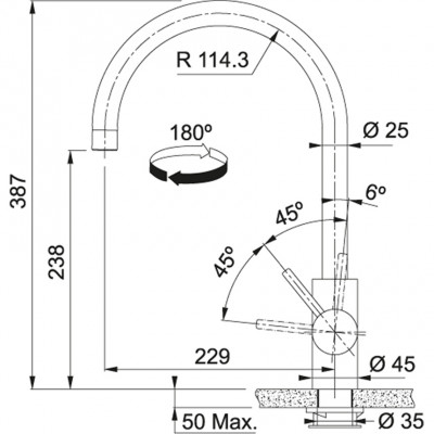 Franke Eos Neo Кухненски смесител с въртящ се чучур, pvd gun metal 115.0628.253