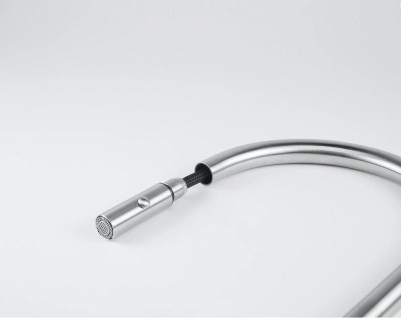 Franke Eos Neo Кухненски смесител с издърпваща се душ глава, неръждаема стомана 115.0590.045