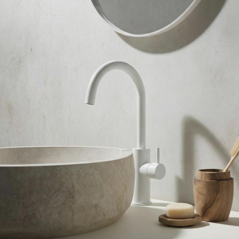 Waterevolution Flow смесител за умивалник, висок модел, матово бял T1121FUBR