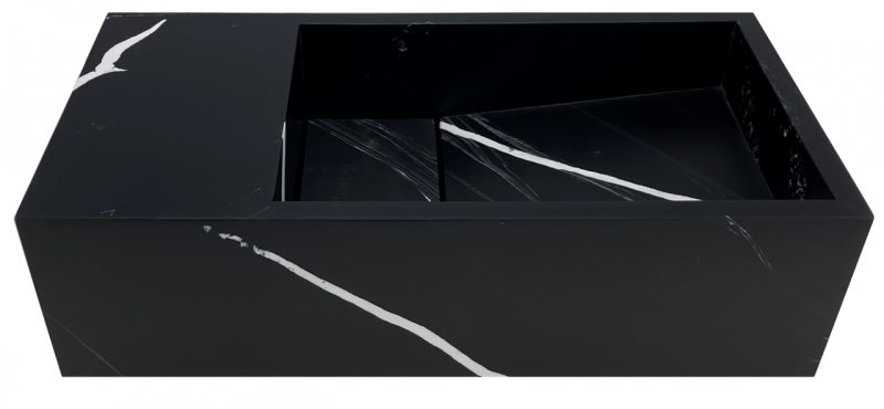 Солидна мраморна повърхност Solid-S мивка B36xD18xH10cm мрамор матово черно 1208953896