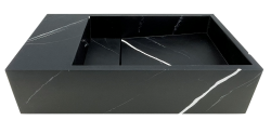 Solid-S Marble солидна повърхност, мивка B40xD22xH10cm мрамор мат черен 1208953898