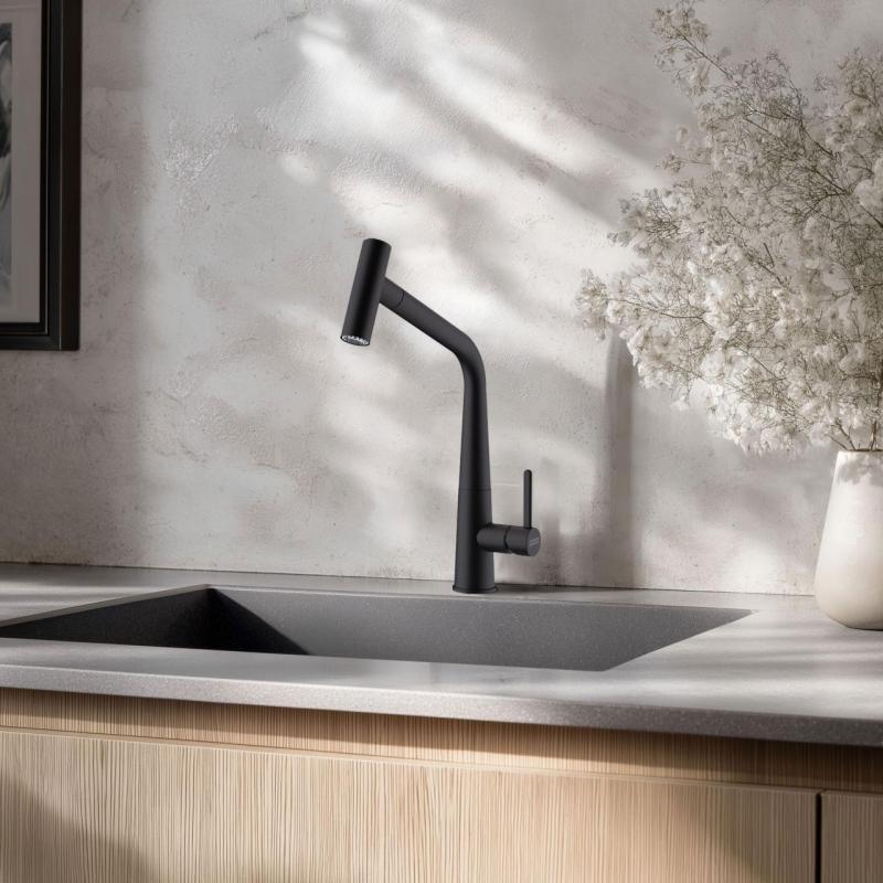 Franke Icon Кухненски смесител черен мат с издърпващ се чучур 115.0625.190