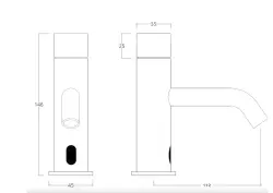 Waterevolution Flow електронен кран за умивалник с инфрачервен сензор на батерии Gun Metal T110GME