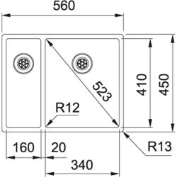 Franke Bolero plus R12 BXX 260 BR 1,5 иноксова мивка за плосък монтаж 127.0455.331