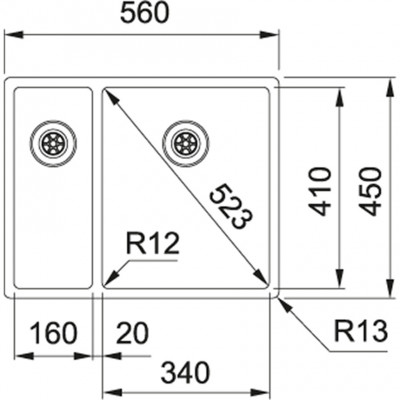 Franke Bolero plus R12 BXX 260 BR 1,5 иноксова мивка за плосък монтаж 127.0455.331