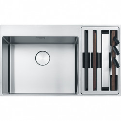 Franke Box Center BWX220-54-27 Иноксова мивка вляво с дъска за рязане, комплект ножове и метална кошница 86x51cm 127.0587.643