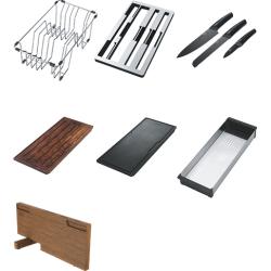 Franke Box Center BWX220-54-27 Иноксова мивка вляво с дъска за рязане, комплект ножове и метална кошница 86x51cm 127.0587.643