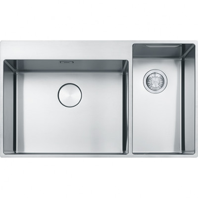 Franke Box Center BWX220-54-27 Иноксова мивка вляво с дъска за рязане, комплект ножове и метална кошница 86x51cm 127.0587.643
