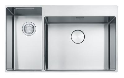 Franke Box Center BWX220-54-27 Иноксова мивка вдясно с дъска за рязане, комплект ножове и метална кошница 86x51cm 127.0587.644
