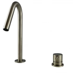 Waterevolution Flow 2-дупков мивков смесител изцяло от неръждаема стомана с малка V 120mm изход T1121VIE