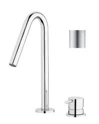 Waterevolution Flow 2-дупков мивков смесител изцяло от неръждаема стомана с малка V 120mm изход T1121VIE
