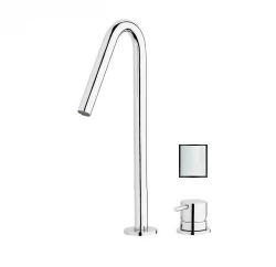 Водна революция Flow 2-дупков мивков смесител бял с висок V 120mm излив T1122VBR