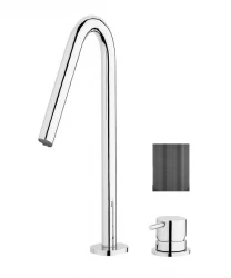 Waterevolution Flow 2-дупков мивка за баня PVD Gun Metal с висок V 120mm изпускател T1122VGME