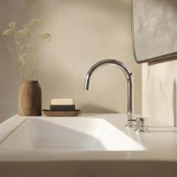 Waterevolution Flow 2-отворен смесител за умивалник, хромиран, с ниска U 113 мм излив T1121U01