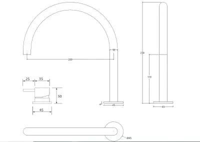 Waterevolution Flow 2-отворен смесител за умивалник, бял, с ниска U 113 mm излив T1121UBR