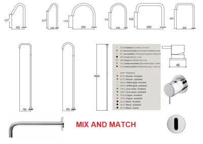 Waterevolution Flow 2-отворен смесител за умивалник, бял, с ниска U 113 mm излив T1121UBR