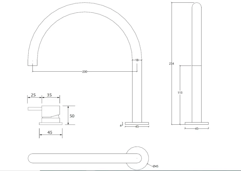Waterevolution Flow 2-отворен смесител за умивалник, бял, с ниска U 113 mm излив T1121UBR