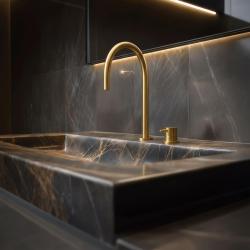 Waterevolution Flow 2-дупков мивков смесител от матиран месинг T1121ULE