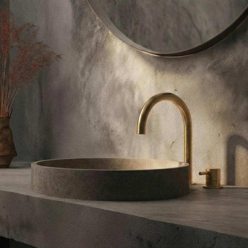 Waterevolution Flow 2-дупков мивков смесител от матиран месинг T1121ULE