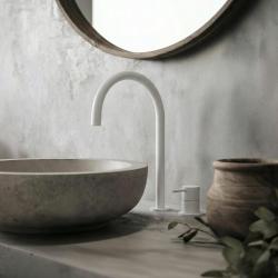 Waterevolution Flow 2-отворен смесител за умивалник, бял, с висок U 200 mm излив T1122UBR